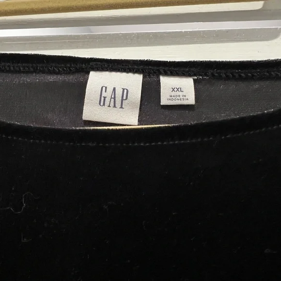 NWOT GAP Long Sleeve Black Velvet Pocket Top XXL - Picture 6 of 6